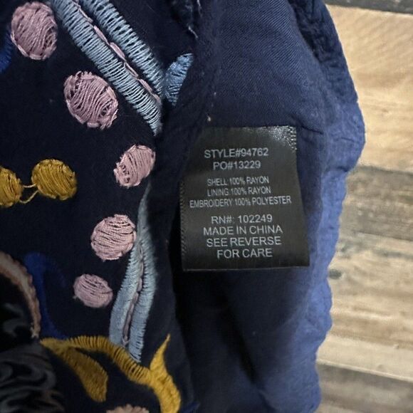 Skies Are Blue Theresa Embroidered Black Silhouette Flirty Dress XS - Picture 3 of 8